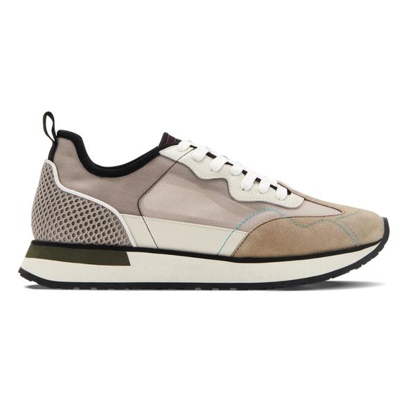 GREATS Mens Green Color Block Mixed Media Padded Mccarren Round Toe Wedge Lace-Up Sneakers Shoes